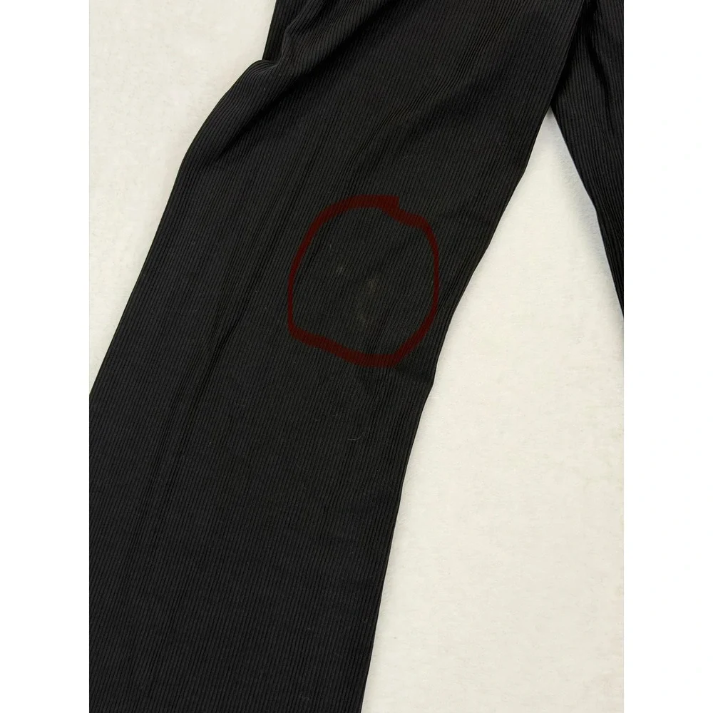 SKIMS Soft Lounge Fold Over Pant Onyx Black Ribbed Flare AN-P-LPT-1171 XS NEW